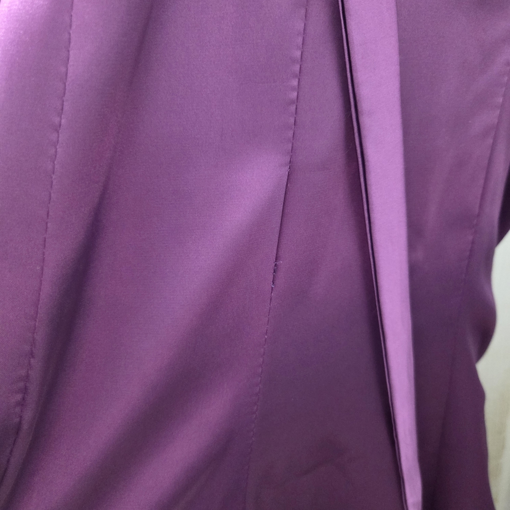 Elegant One Shoulder Satin Dress in Deep Purple - Picture 8 of 12